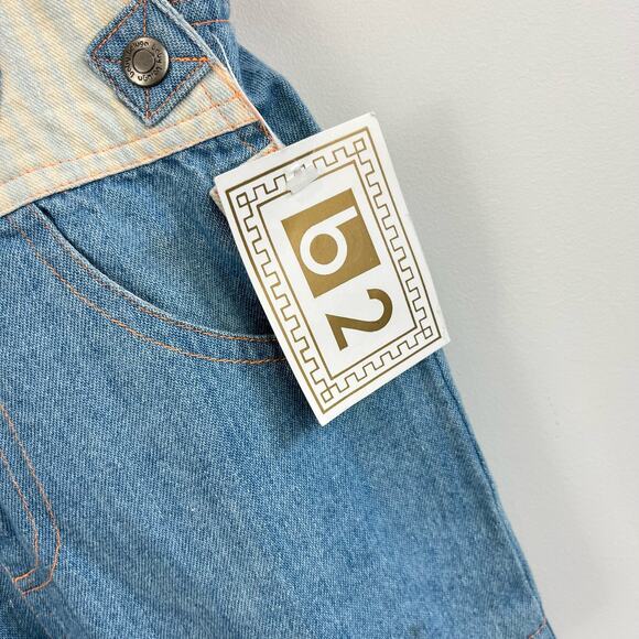 Vintage B2 Beluga Boyswear Orange Blue Shortall Set 3-6 Months NWT - Picture 3 of 9